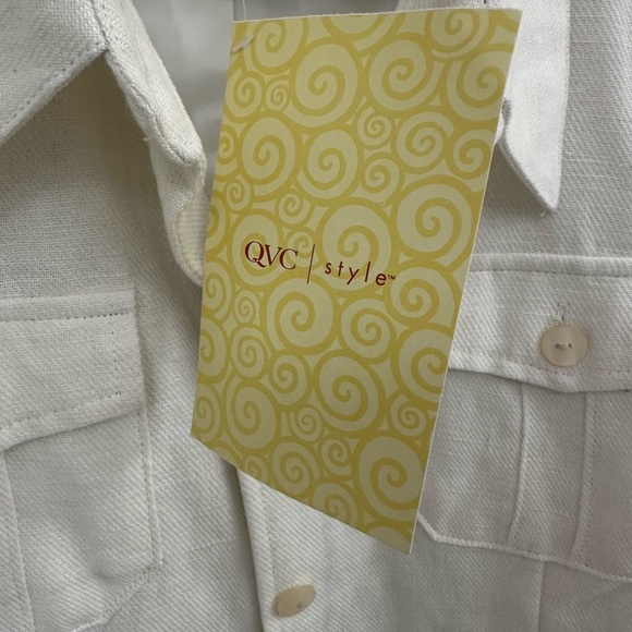 Dialogue Women's White Linen Jacket - Picture 4 of 9